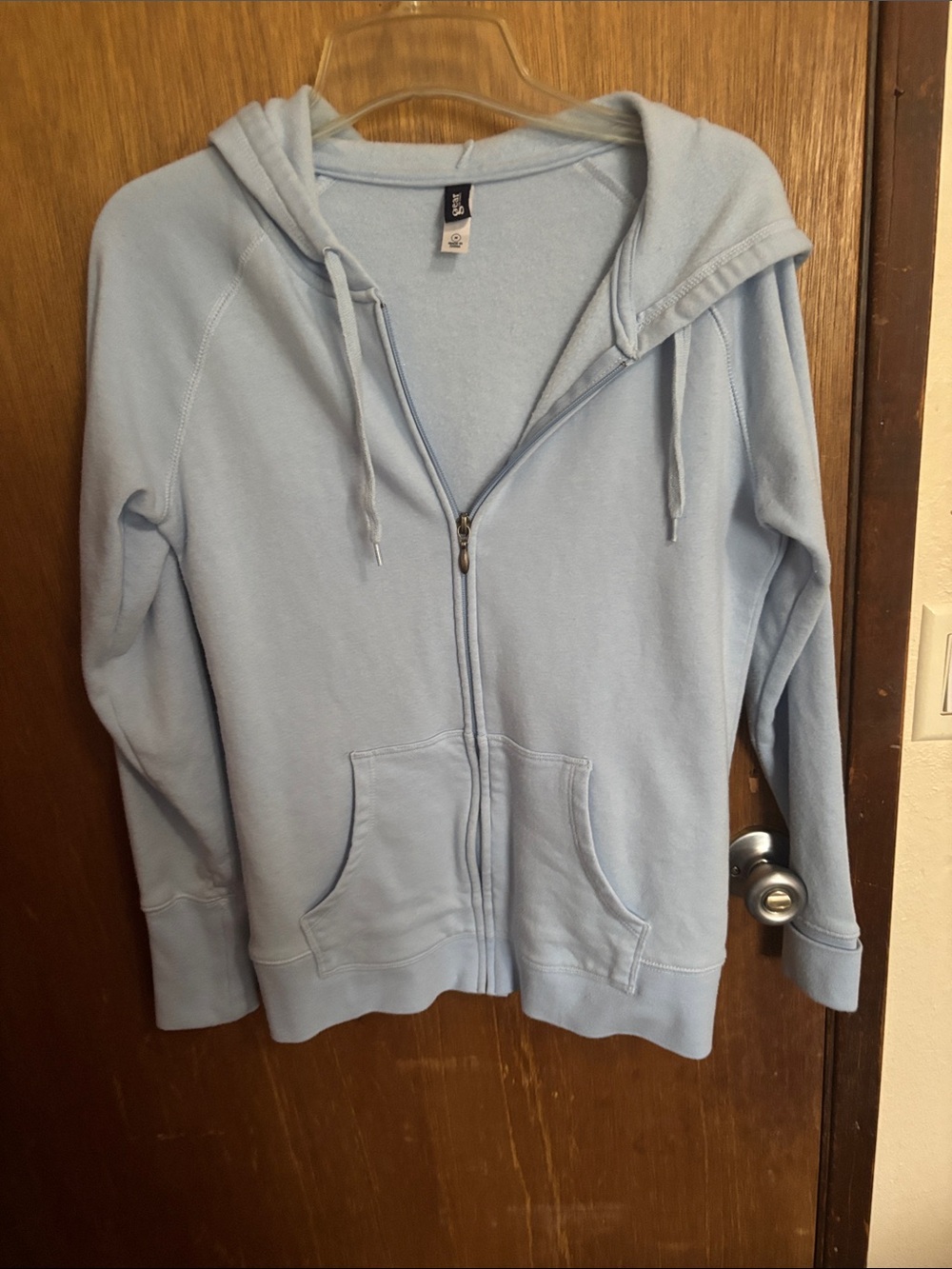 Light Blue Women's Zip-Up Hoodie Jacket